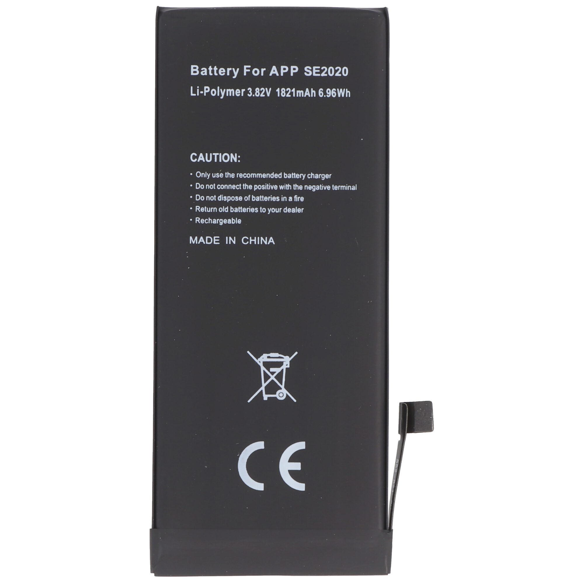 1821mAh Akku passend für Apple iPhone SE 2020, A2296 Li-Polymer 3,82V 6,9Wh built-in ohne Werkzeug 93,7 x 39,4 x 3,2mm