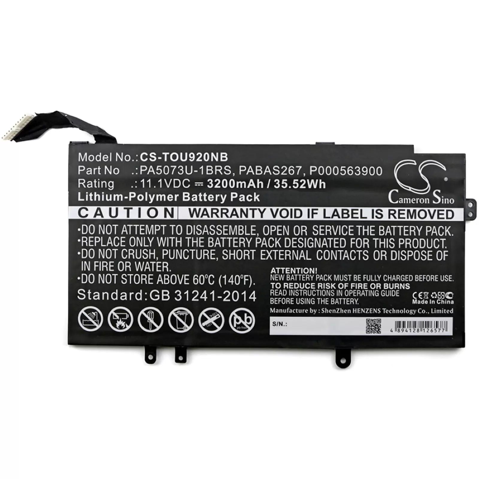 Akku für Laptop Toshiba Satellite U920t / Typ PA5073U-1BRS - 11,1V - 3200 mAh
