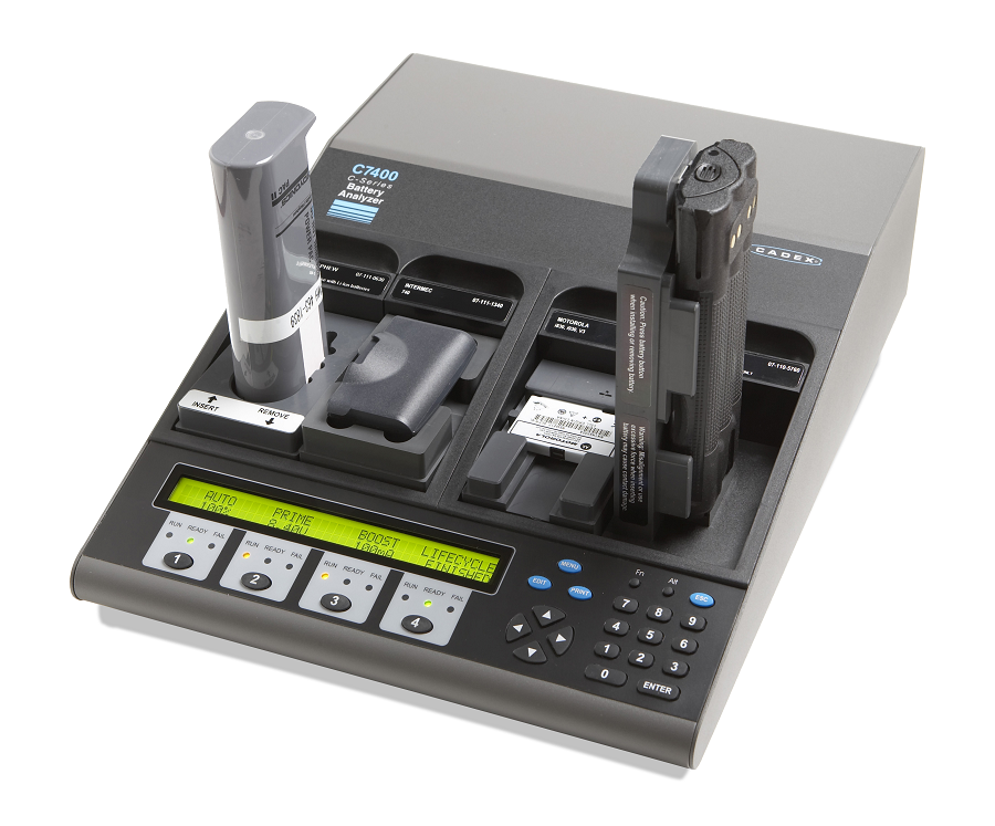 Batterie-Analysegerät Cadex C7400 inkl. 4x Akkuhalterung, Software BBM4-B
