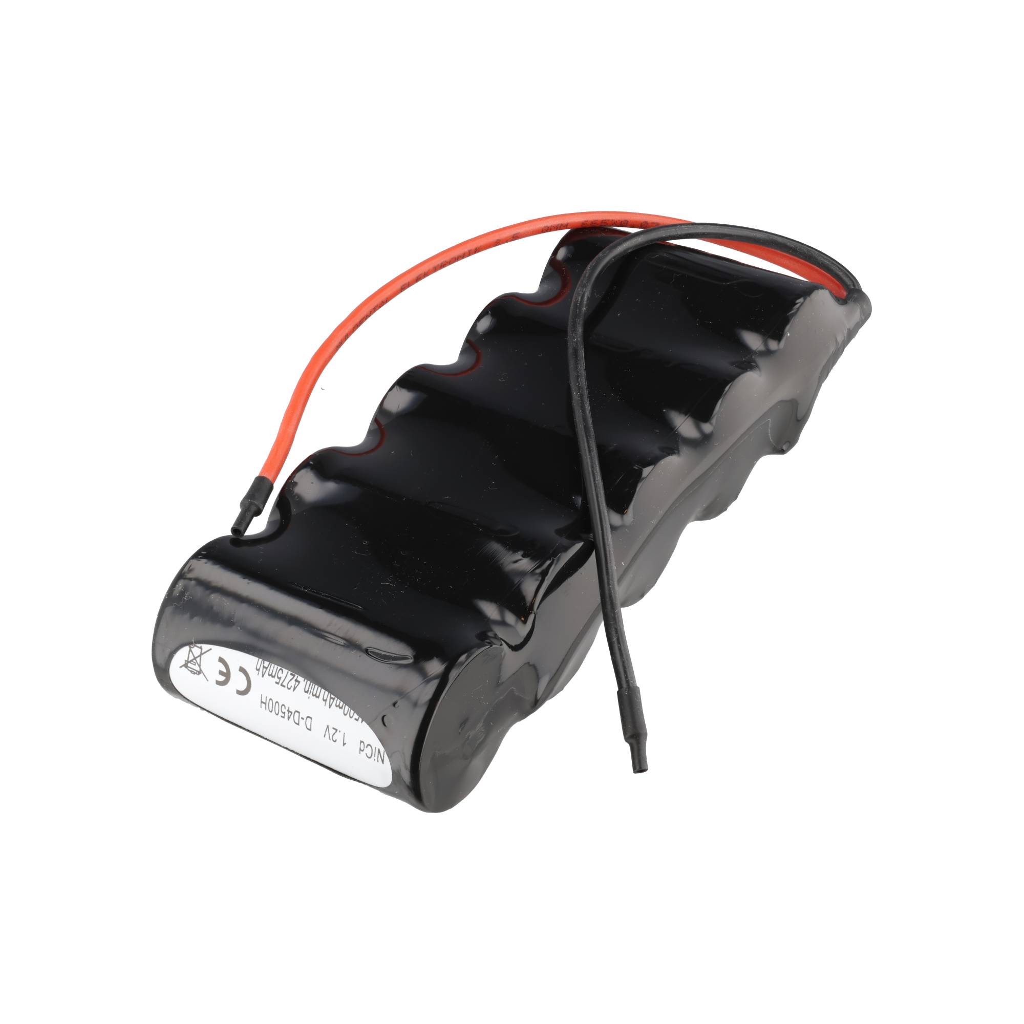 Notleuchtenakku NiMH 6V 4500mAh F1x5 Mono D mit 200mm Kabel einseitig passend für 6V Akku