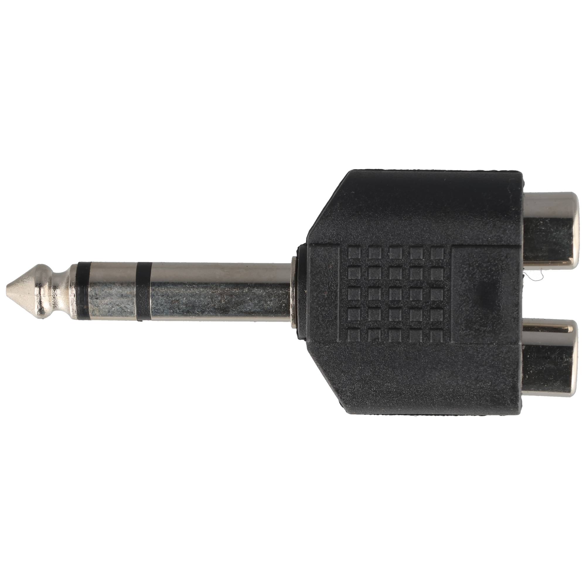 Goobay Cinch Adapter, stereo Buchse zu AUX Klinke 6,35 mm Stecker - 1x 6,35-mm-Klinkenstecker (3-polig, stereo) > 2x Cinchbuchse (Audio links/rechts)