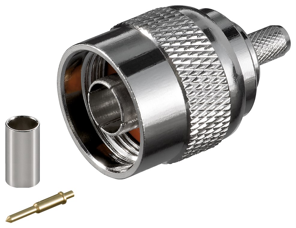Goobay N-Stecker Crimp Ø 5,2 mm - mit vergoldetem Kontakt, für RG 58-Kabel