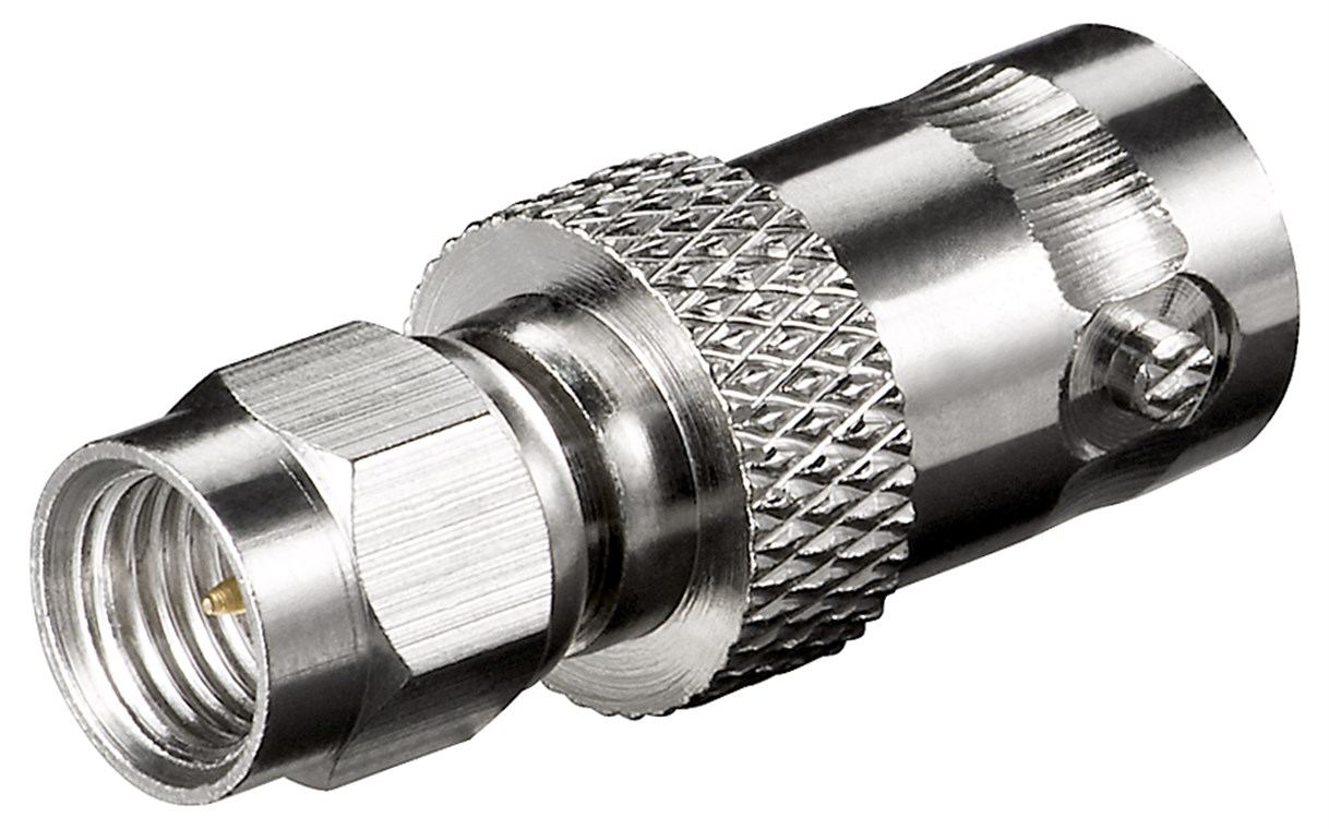 Goobay SMA-Stecker > BNC-Buchse - mit vergoldetem Kontakt, für RG 174/U-Kabel