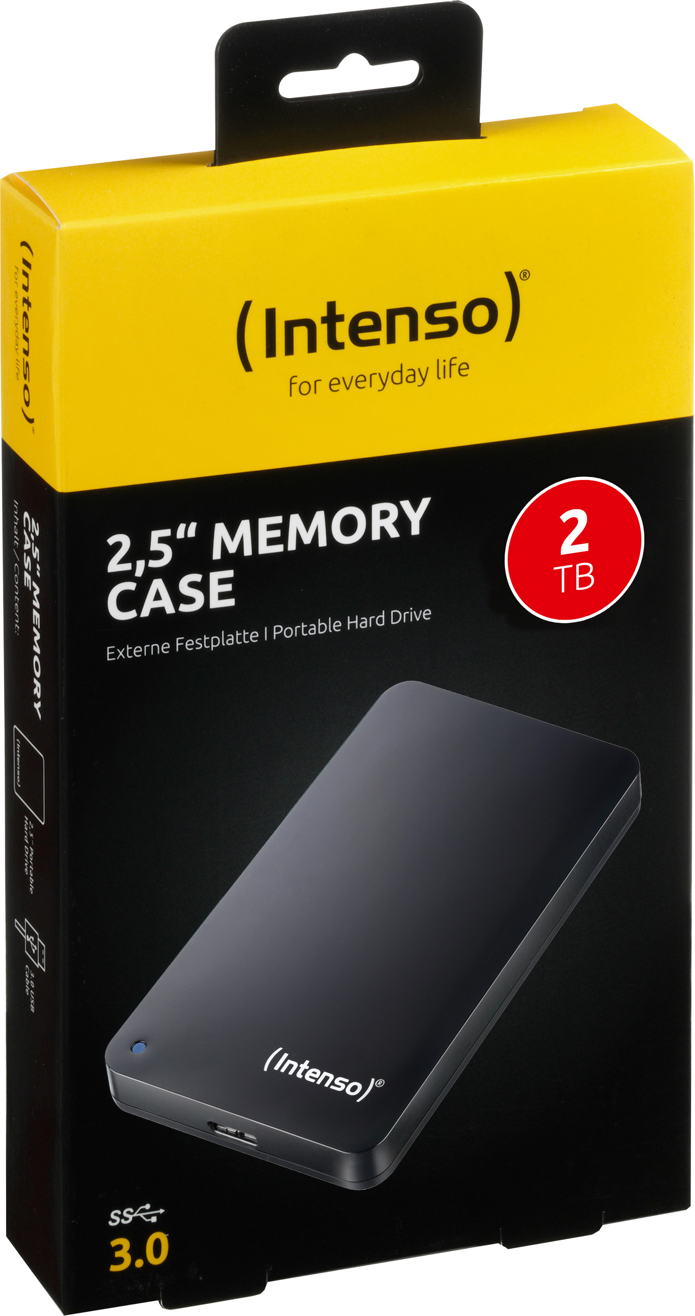 Intenso Festplatte 2TB, USB 3.0, 6.35cm (2.5''), schwarz Portable, Memory Case, Retail