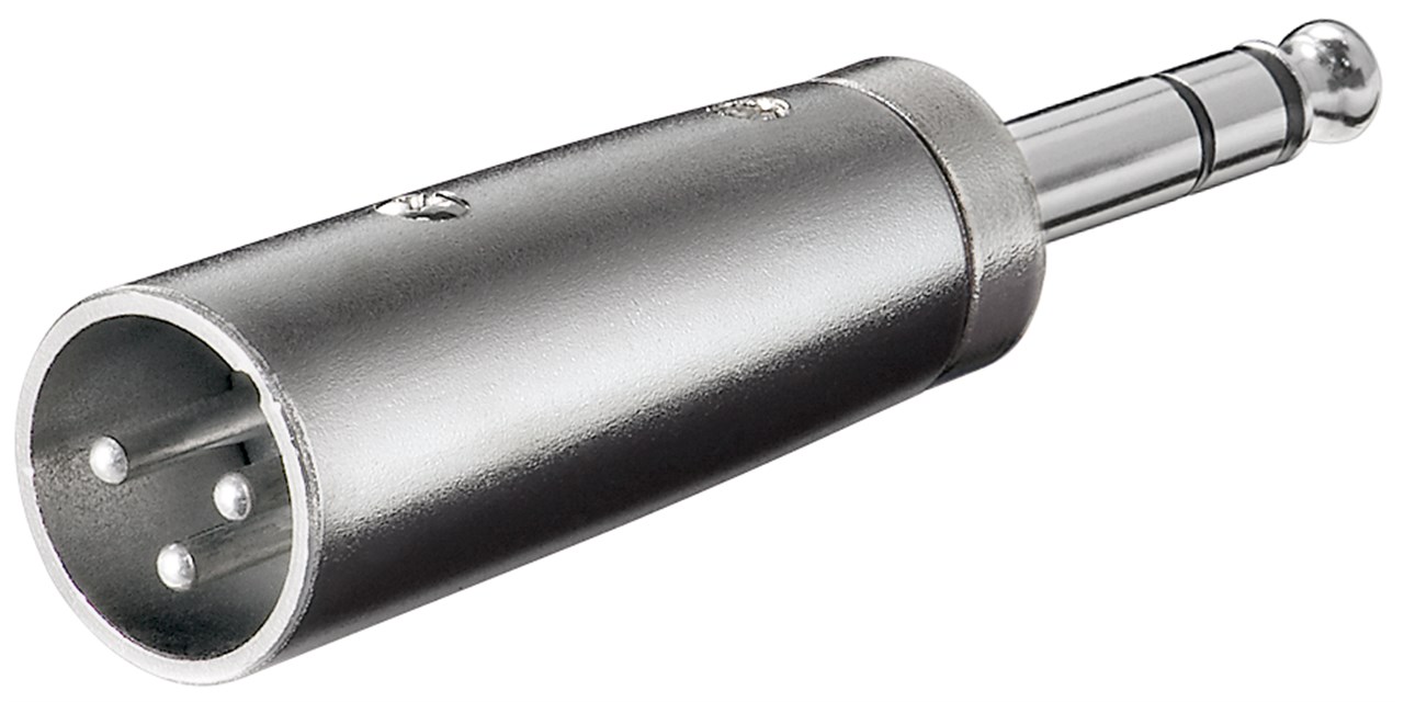 Goobay XLR-Adapter, AUX-Klinke 6,35 mm, Stereo-Stecker zu XLR-Stecker - 1x XLR-Stecker (3-polig) > 1x 6,35-mm-Klinkenstecker (4-polig, stereo)