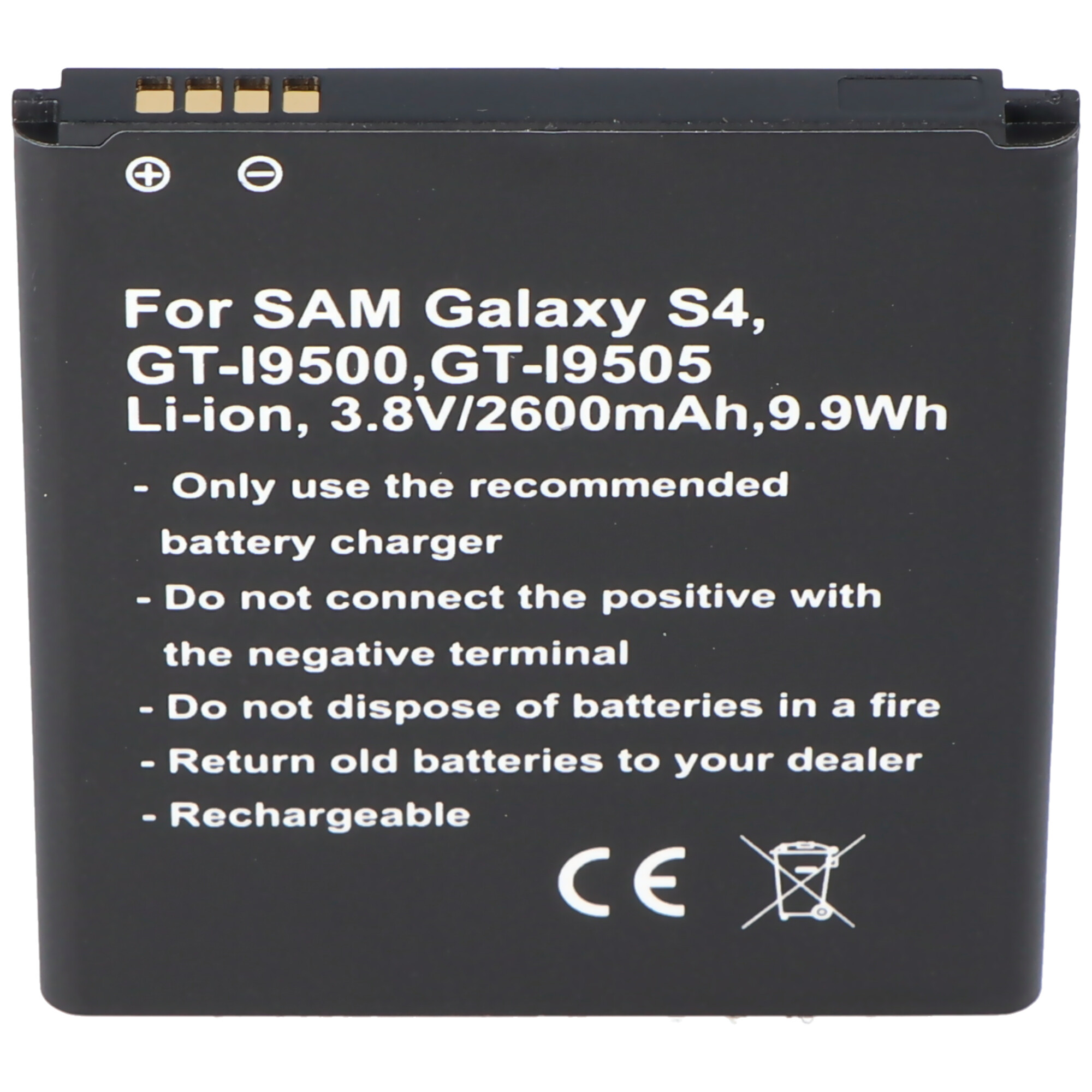 Nachbau Akku passend für Samsung Galaxy S4 Akku Galaxy S4 Active, Samsung Galaxy S4 LTE+, Samsung GT-I9295, Samsung GT-I9500, Samsung GT-I9505, Samsung GT-I9506, Samsung GT-i9515