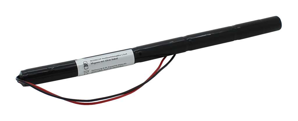 Notleuchtenakku NiMH 4,8V 1000mAh L1x5 Mignon AA mit 200mm Kabel einseitig ersetzt Beghelli 415.224.001, 415224001