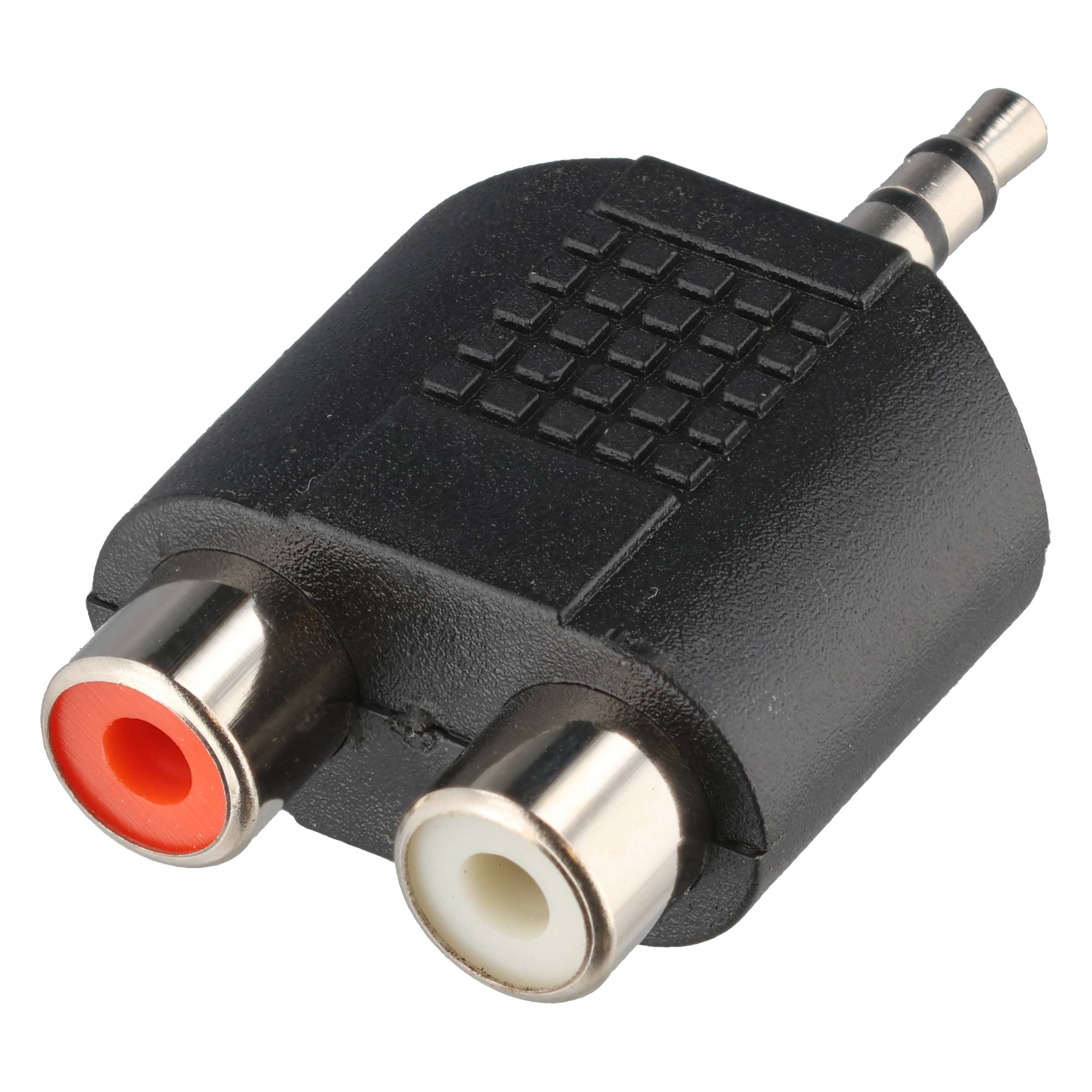 Cinch-Adapter, AUX-Klinke 3,5-mm-Stecker zu 2x Stereo-Buchse - 1x 3,5-mm-Klinkenstecker (3-polig, stereo) > 2x Cinchbuchse (Audio links/rechts)