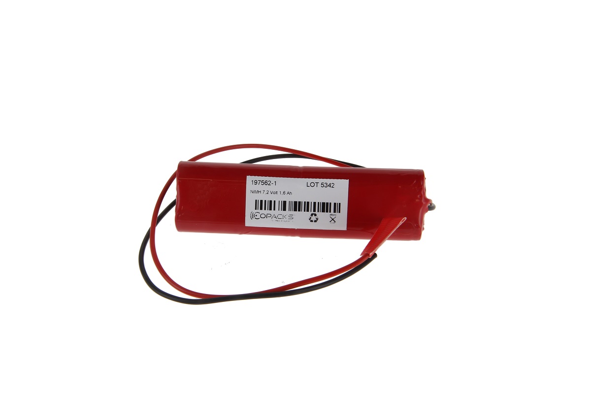 CoPacks NiMH Akku Not- und Sicherheitsbeleuchtung - AA-Size - 7,2 V 1600 mAh (Kabel mit offenem Ende)