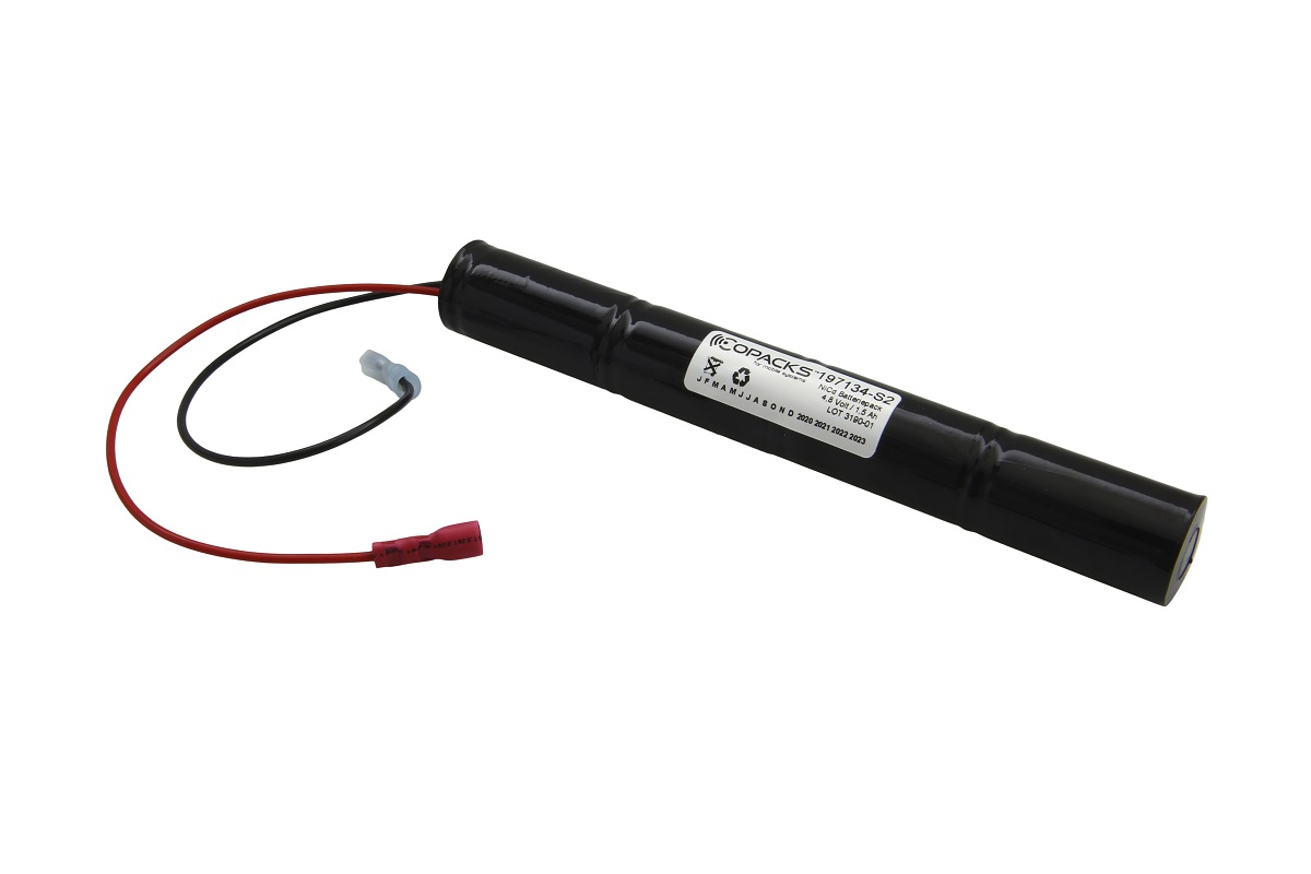 CoPacks NC Akku Not- und Sicherheitsbeleuchtung - Sub C-Size - 4,8 V 1500 mAh 172x22 mm (Kabel, 4,8mm Faston)