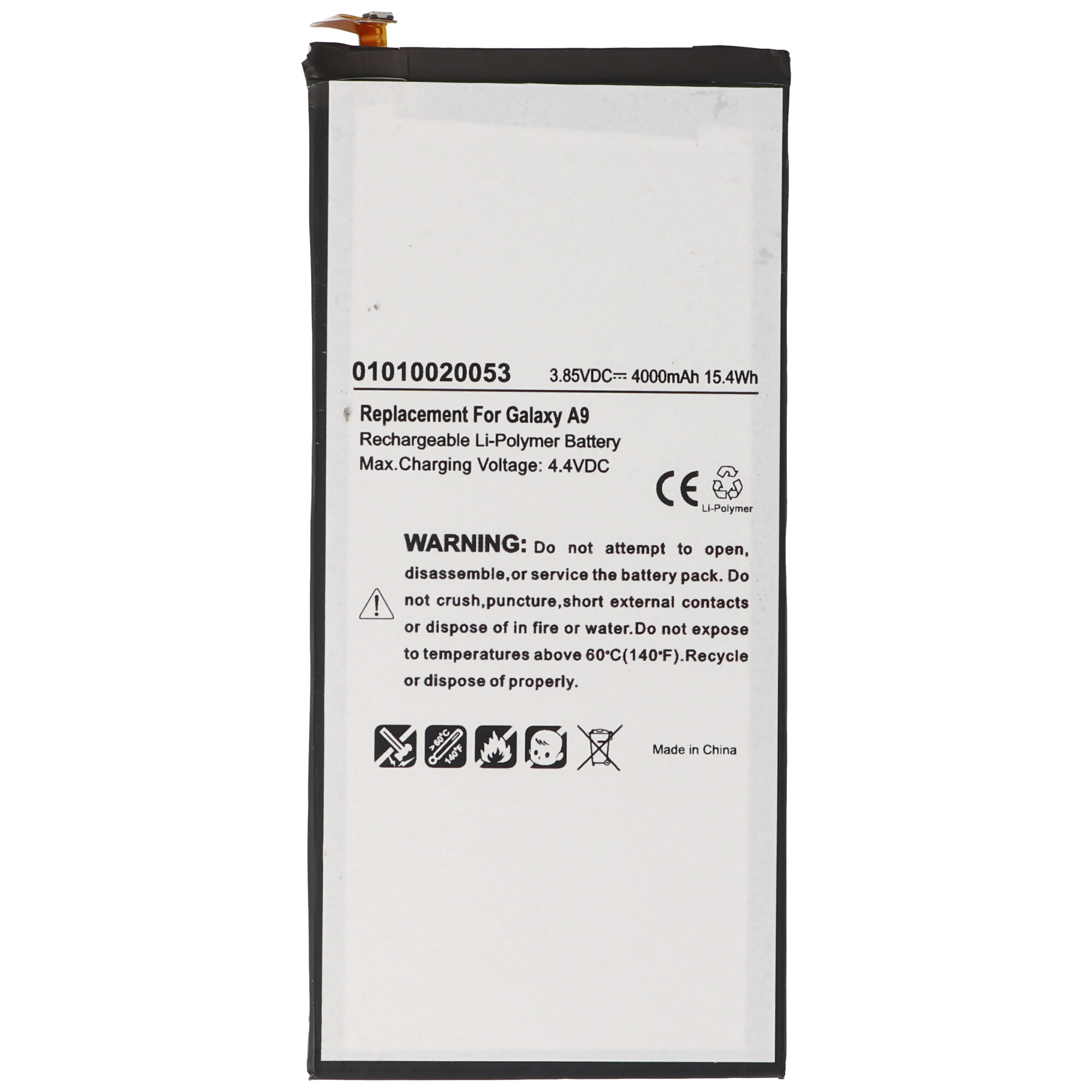 Akku passend für Samsung Galaxy A9 Akku Li-Polymer EB-BA900ABE 3,85V, 4000mAh 15,4Wh built-in ohne Werkzeug