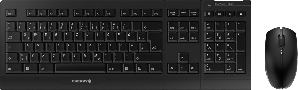 Cherry Tastatur-Maus Set B.Unlimited 3.0, Wireless, schwarz DE, Optisch, 2000 dpi, Retail