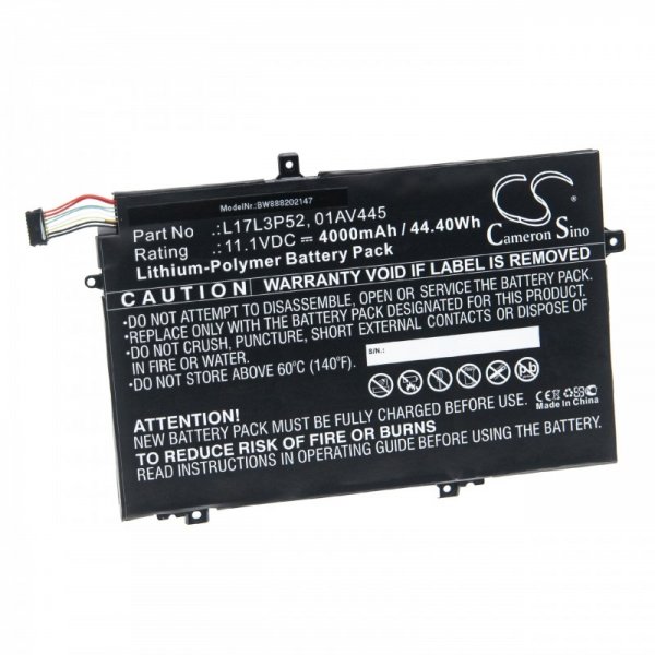 Notebook Akku für Lenovo ThinkPad E590 u.a. wie L17L3P52 Li-Polymer 11,1V 4000mAh