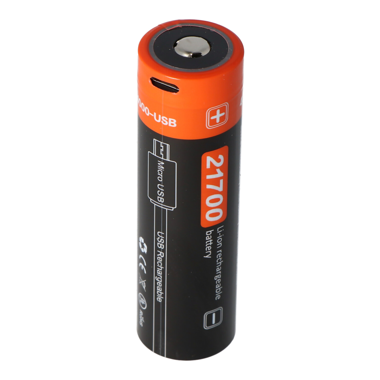 4000mAh Li-Ion 21700er Li-Ion-Akku 21700 mit 3,7 Volt 4000mAh 14,8Wh, 21,3x76,3mm mit USB-C Ladeanschluss zum Nachladen