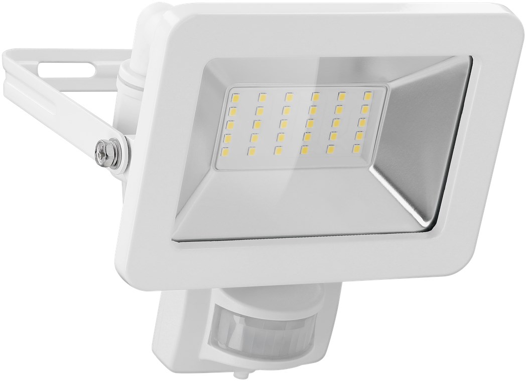 Goobay LED-Außenstrahler, 30 W, mit Bewegungsmelder - mit 2550 lm, neutralweißem Licht (4000 K), PIR-Sensor mit ON-/OFF-Funktion und M16-Kabelverschraubung, für den Außeneinsatz geeignet (IP44)
