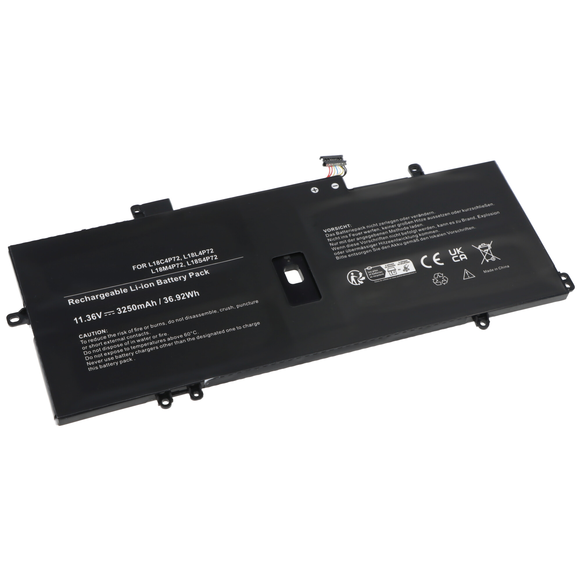 Akku passend für Lenovo ThinkPad X1 Carbon 2019, 02DL005, L18L4P72, 15,36V, 3250mAh
