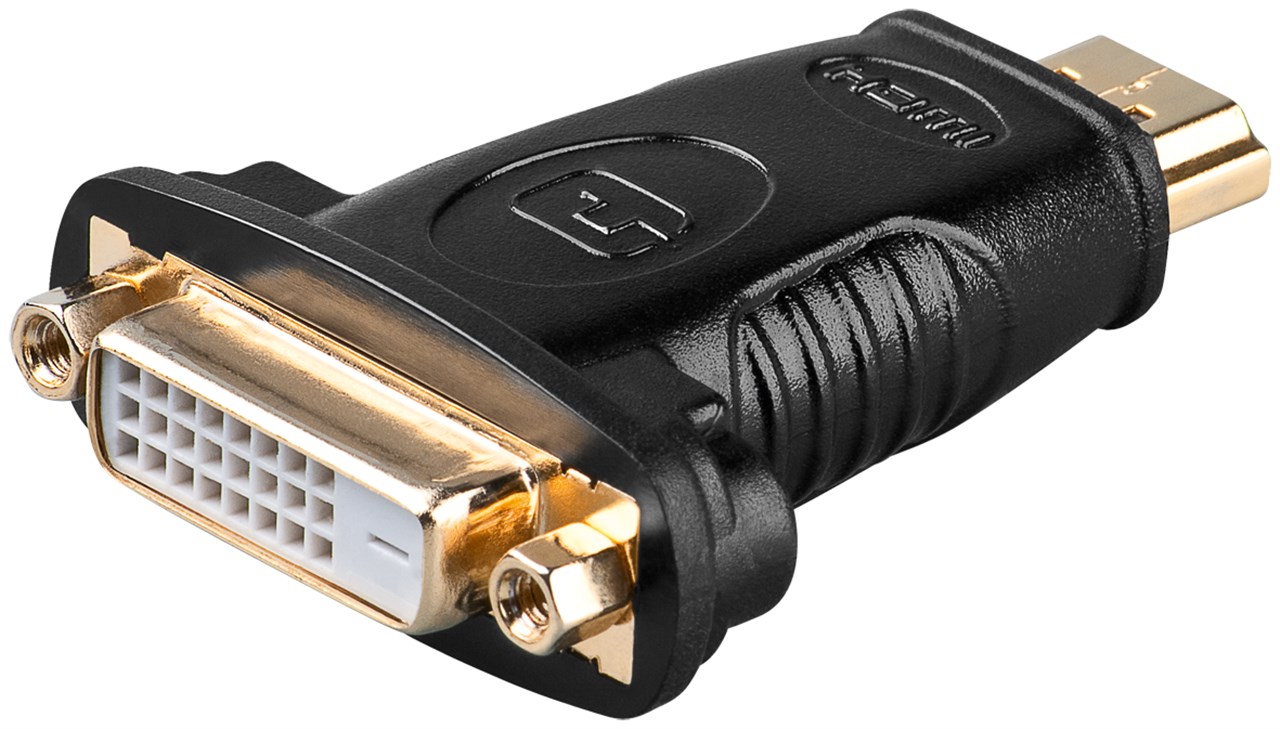 Goobay HDMI™/DVI-D-Adapter, vergoldet - HDMI™-Stecker (Typ A) > DVI-D-Buchse Dual-Link (24+1 pin)