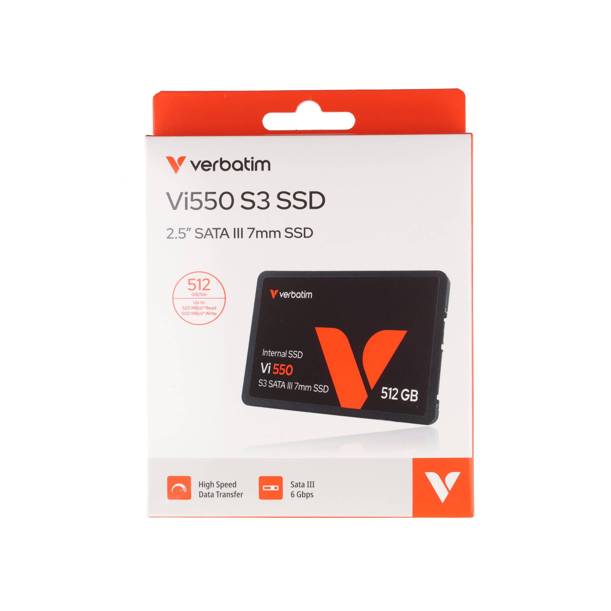 Verbatim SSD 512GB, SATA-III, 6.35cm (2.5''), Vi550 (R) 560MB/s, (W) 535MB/s, Retail