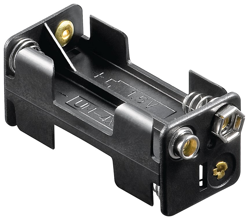 4x AAA Micro Batteriehalter - Druckknopf – Batteriehalter AAA Micro, Batterie Halterung Elektronik (Kunststoff)