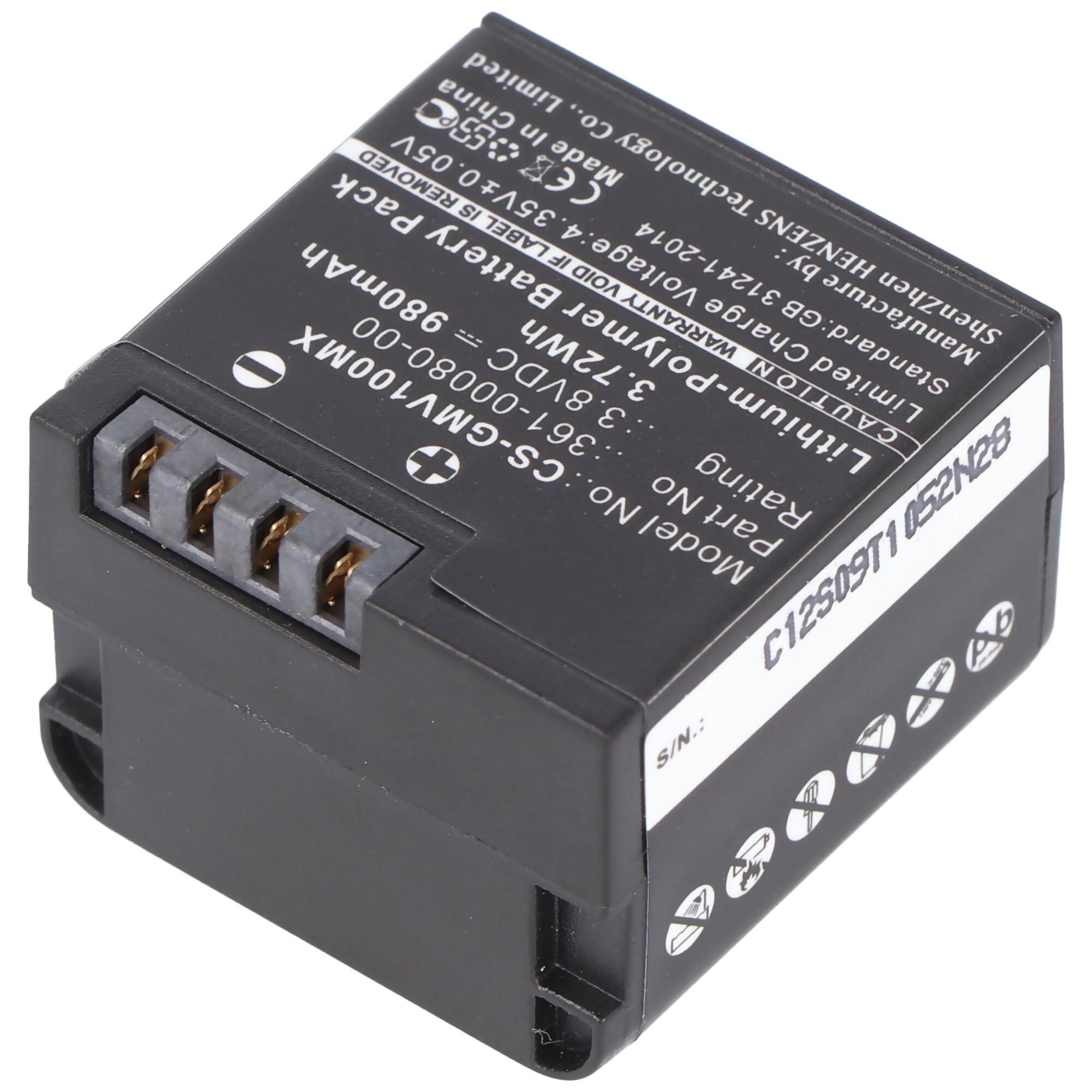 Akku passend für Garmin VIRB XE Akku 010-12256-01, 361-00080-00, GMICP902624