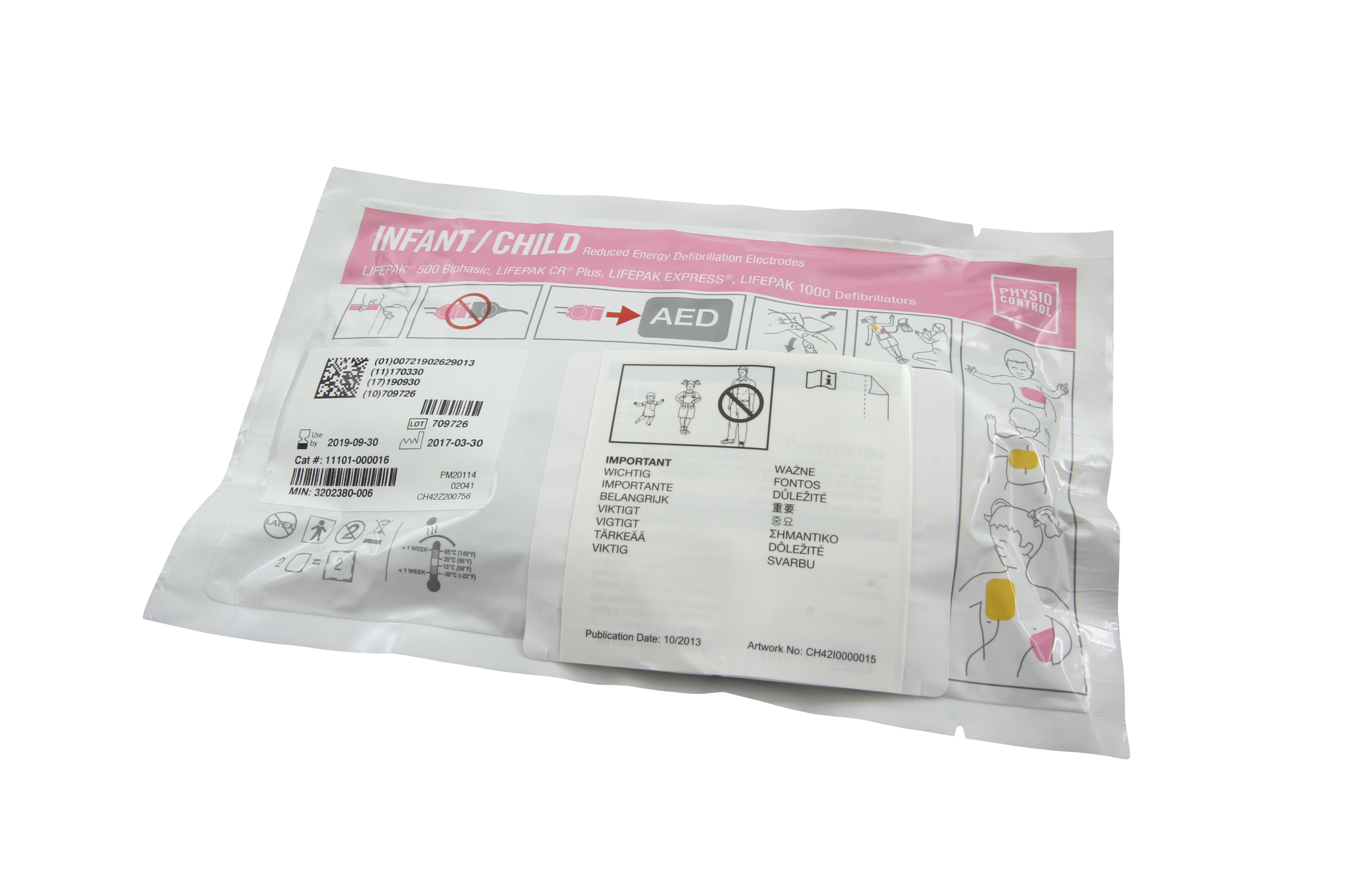 Original Defi-Elektroden Pads Physio Contol LP 500/1000/CR Plus/CR +/ Express