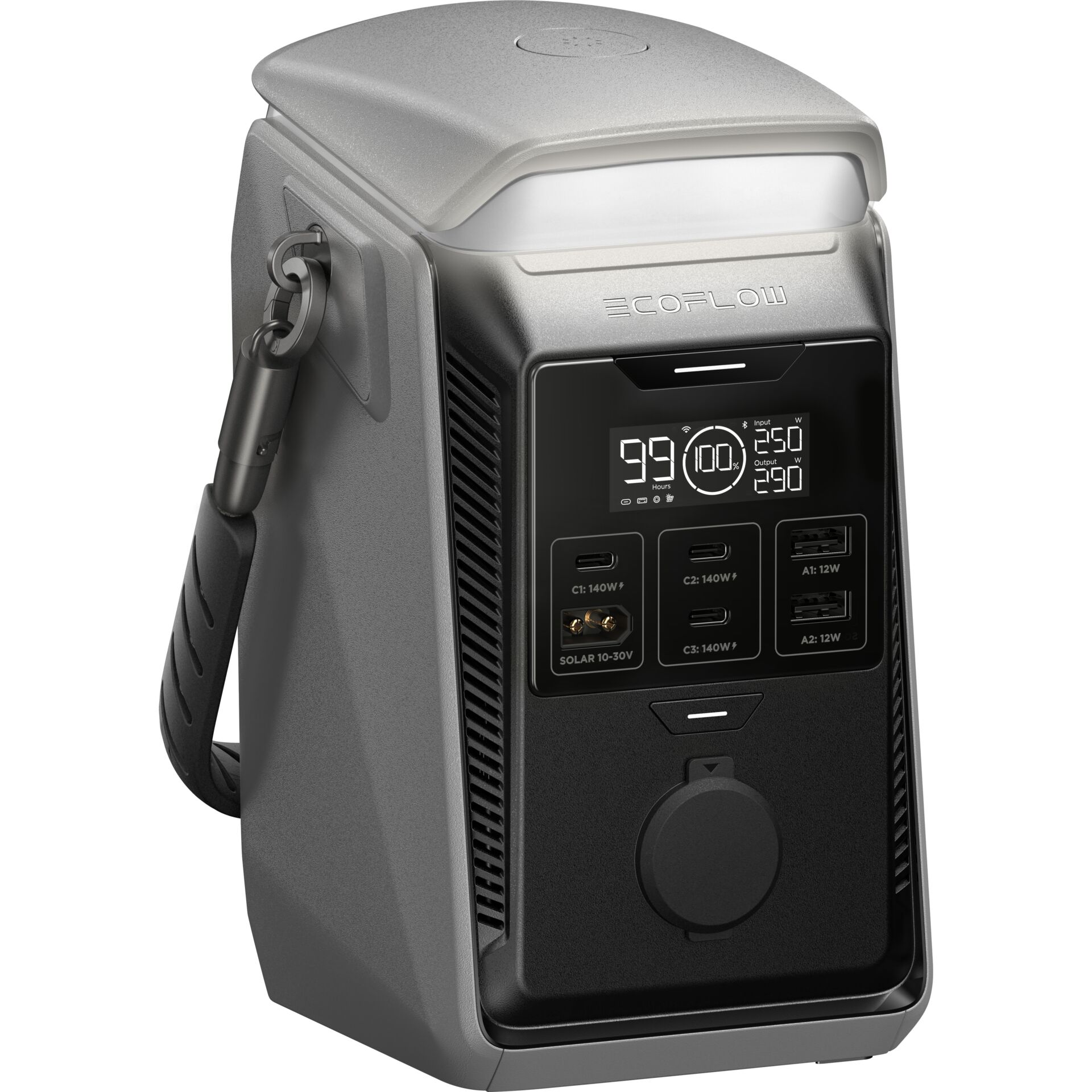 EcoFlow TRAIL Plus 300 DC Powerstation 288 Wh LiFePO4, 300 W, WLAN/Bluetooth, Campinglampe