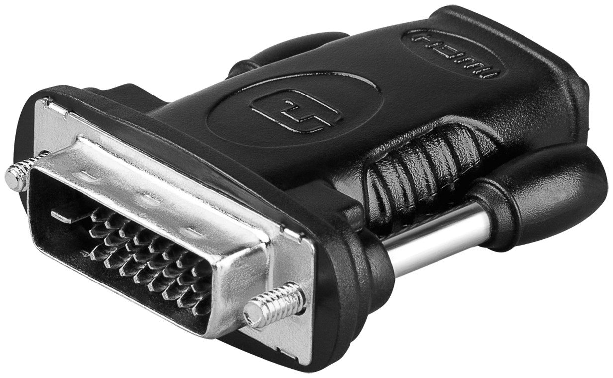 Goobay HDMI™/DVI-D-Adapter, vernickelt - HDMI™-Buchse (Typ A) > DVI-D-Stecker Dual-Link (24+1 pin)