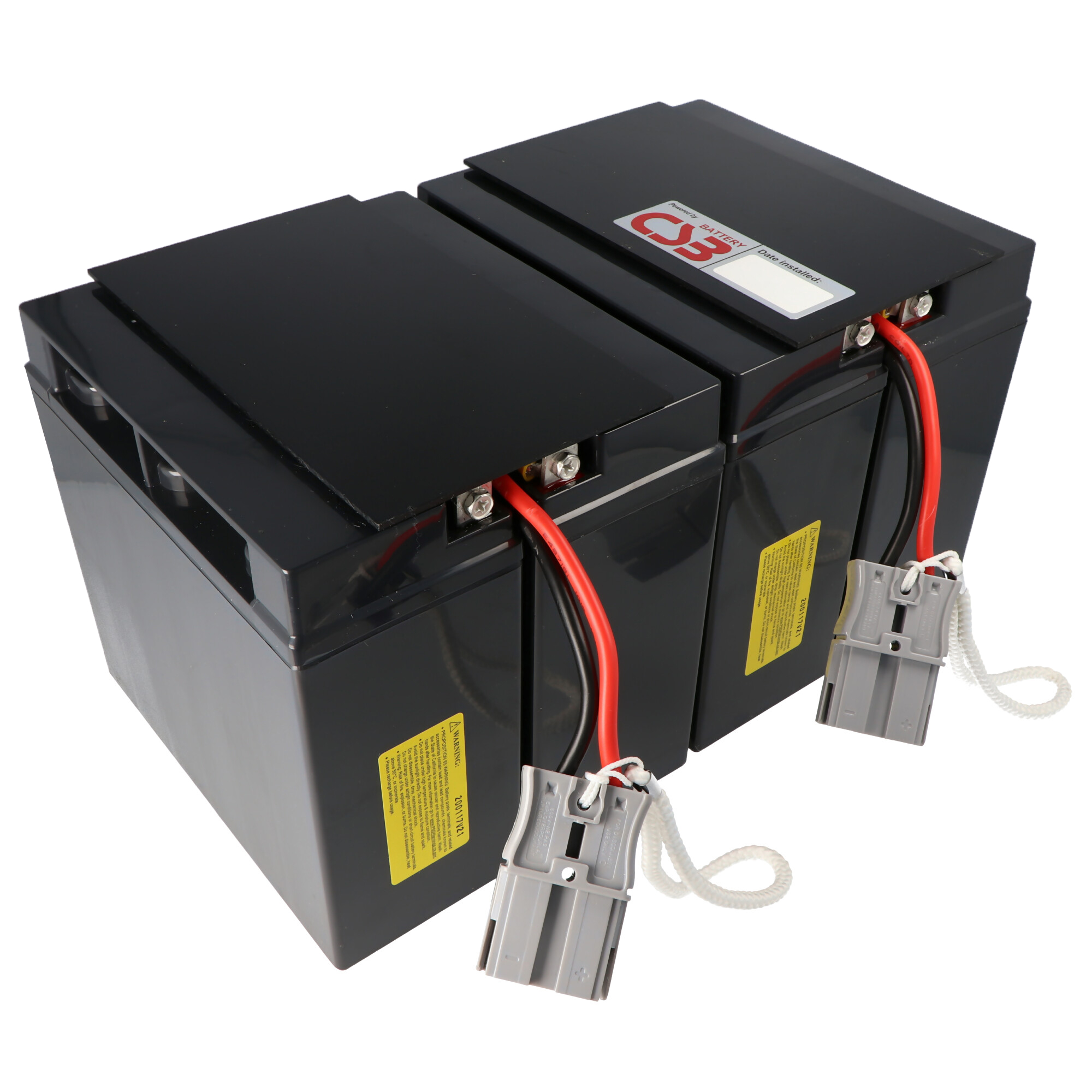 CSB Ersatz-Akku-Kit für APC-RBC55, vormontiert mit Kabel und Stecker, Akku passend für u.a. SMT2200I, SMT3000I, SUA2200I, SUA2200XLI, SUA3000I, SUA3000XLI, Set besteht aus 4x GP12170