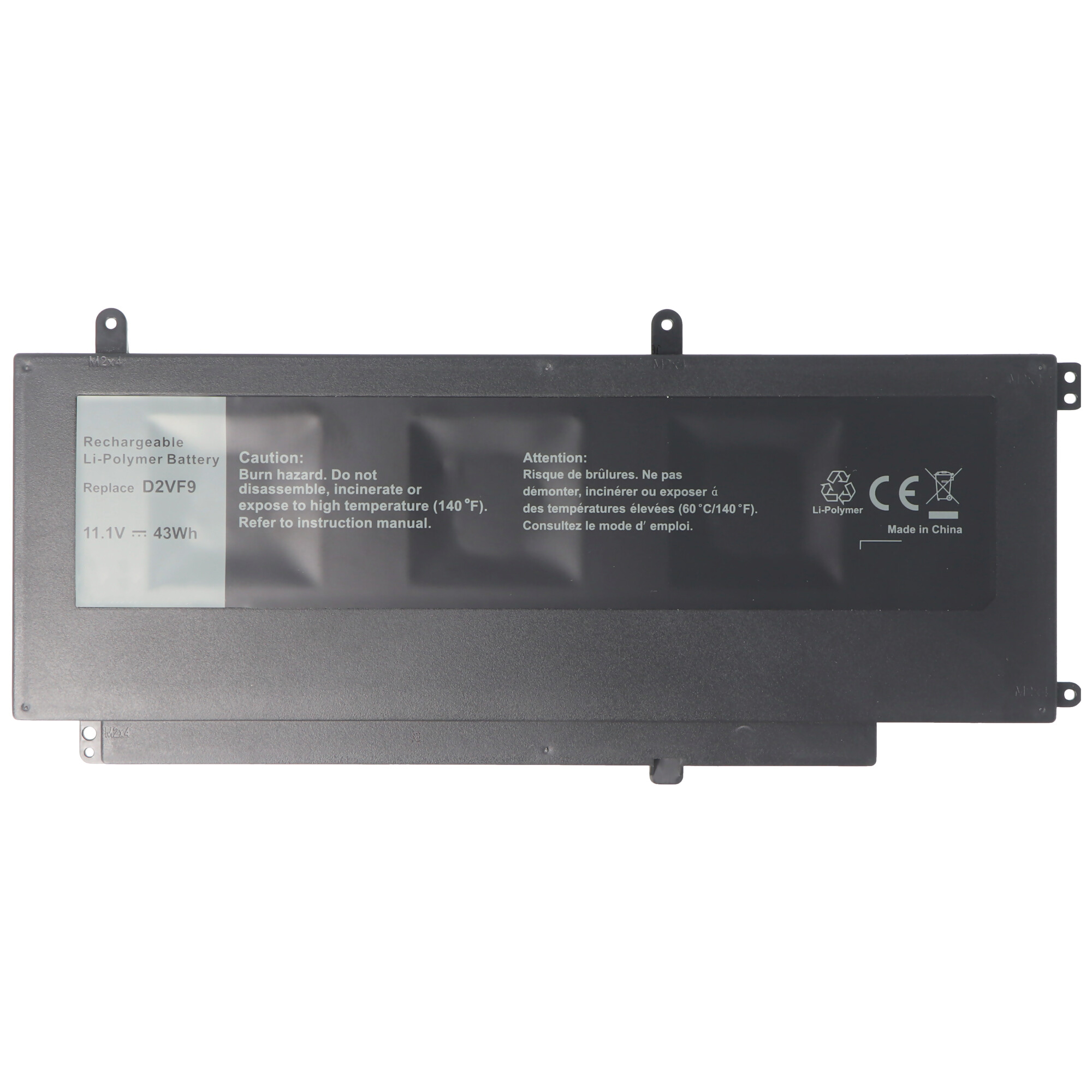 Akku passend für Dell Inspiron 15 7547, 7548, Li-Polymer, 11,1V, 3870mAh, 43Wh, built in, ohne Werkzeug