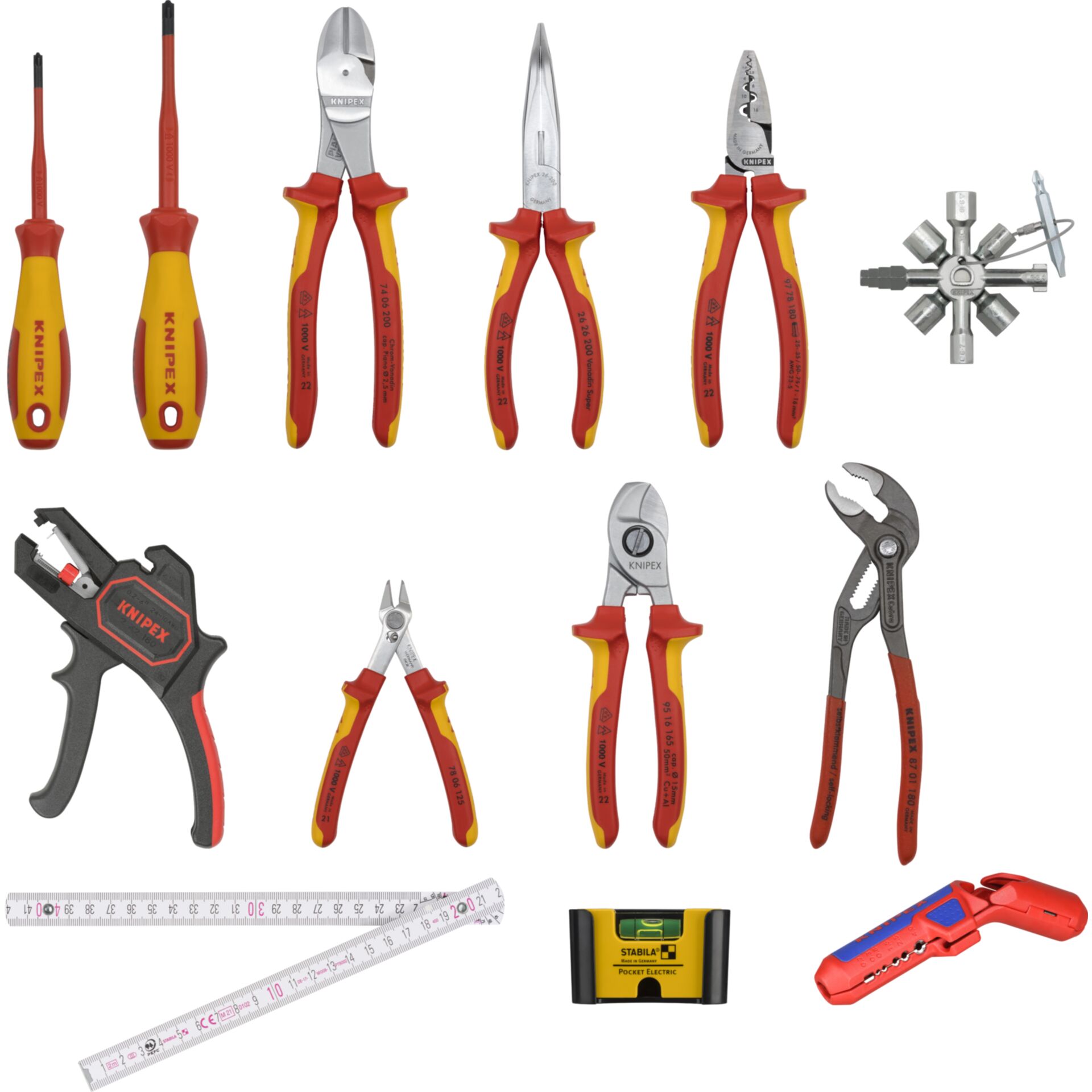 KNIPEX Erweiterungsset Elektro 2, 13-teilig – Werkzeugset für Elektrotechnik