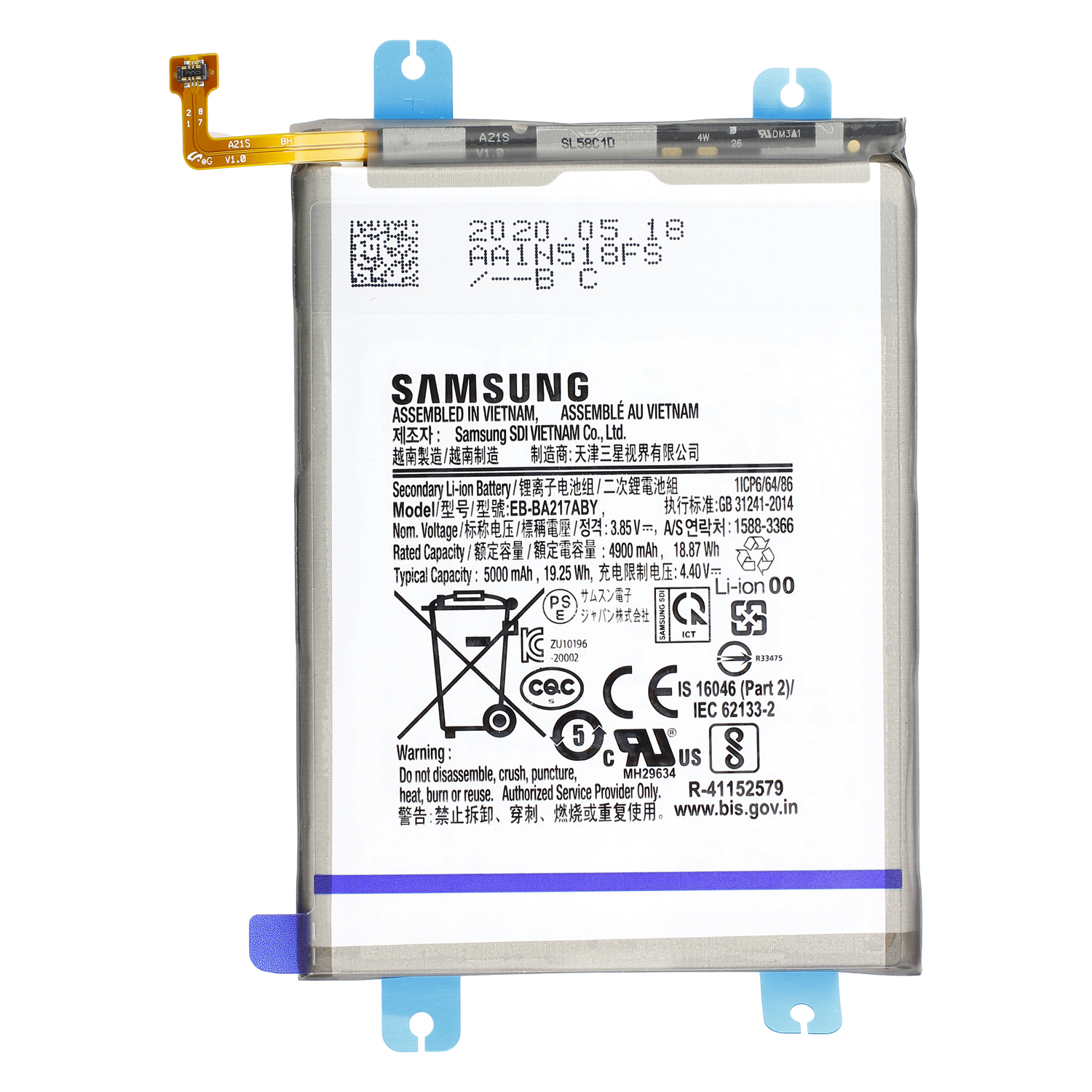 Akku Original Samsung für Galaxy A12 A125F, A21s A217F, Typ  EB-BA217ABY
