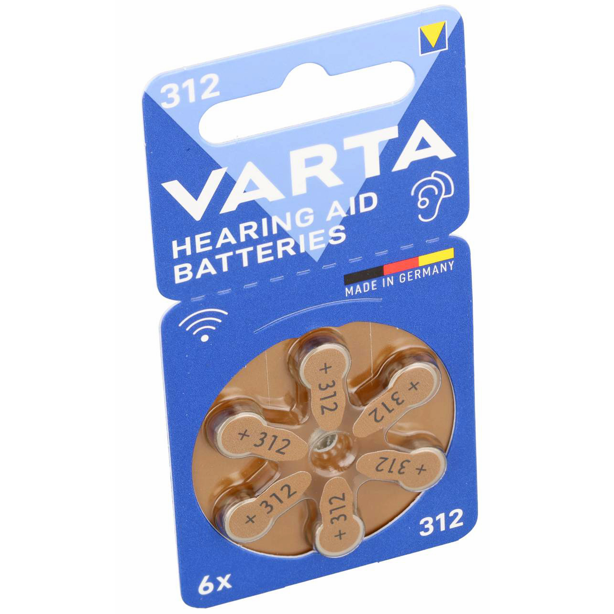 Varta Batterie Zinc Air, 312, 1.4V Retail Blister (6-Pack) Hörgerätebatterie