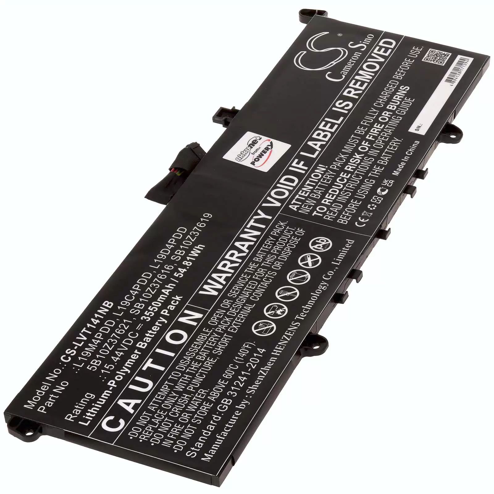 Akku passend für Laptop Lenovo ThinkBook 14s G2 ITL-20VA0005AU, Typ L19C4PDD - 15,44V - 3550 mAh
