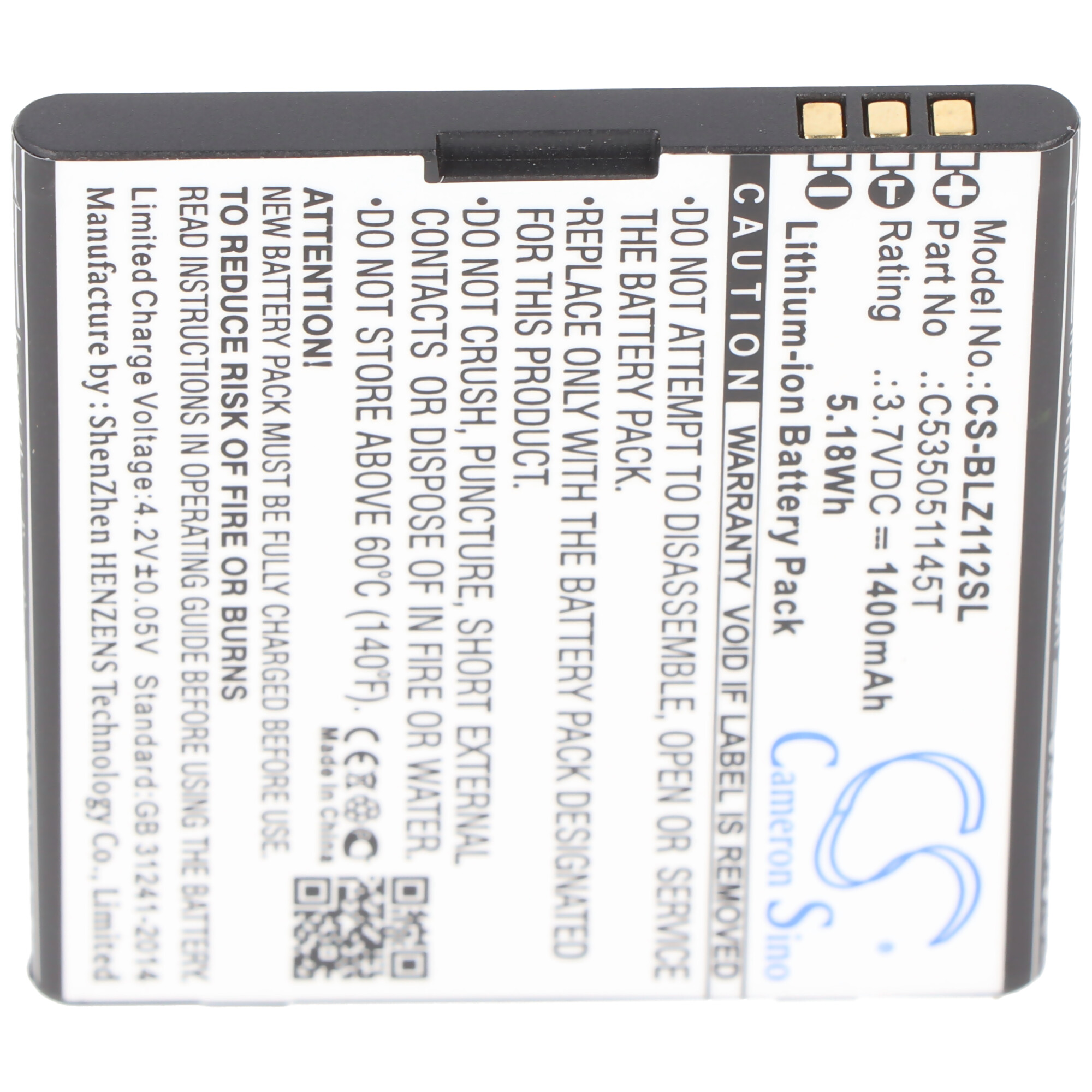 Akku passend für Blu Yezz, Blu YZ1120 Akkutyp C535051145T, 1400mAh 3.7V