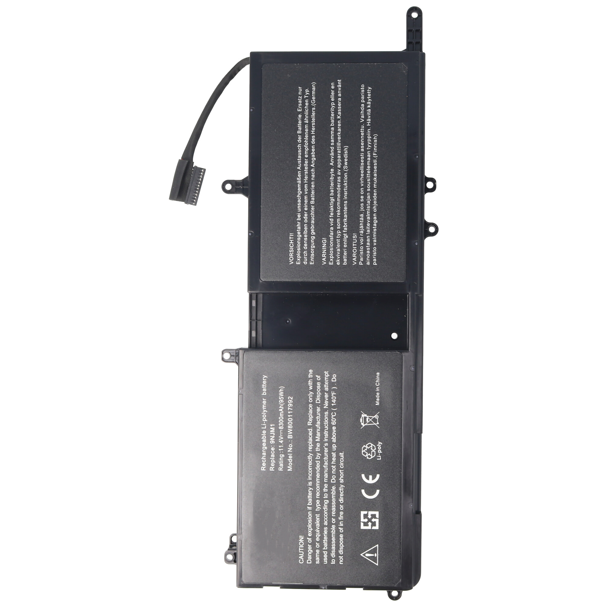 Akku passend für Dell Alienware 15 R3, 17 R4, Li-Ion, 11,4V, 8300mAh, built-in, ohne Werkzeug