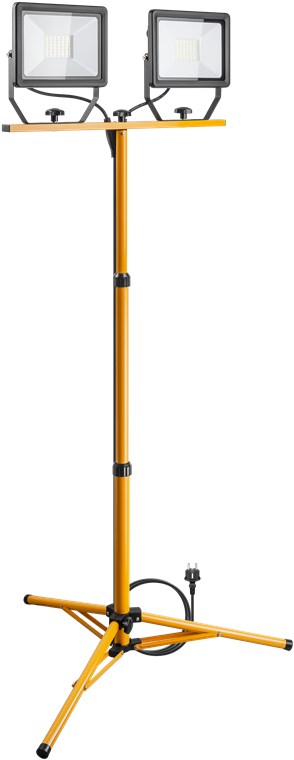 Goobay LED-Baustrahler mit Teleskopstativ, 2x 50 W - mit insgesamt 8500 lm und kaltweißem Licht (6500 K), für den Innen- und Außeneinsatz geeignet (IP65)