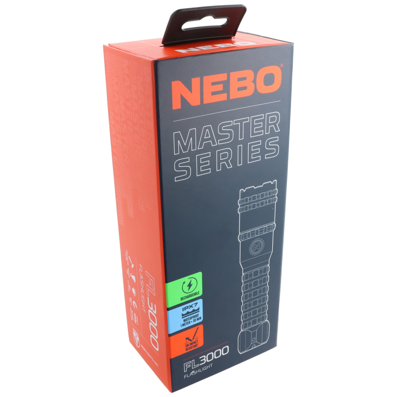Nebo EB-FLT-1009-G MASTER SERIES FL3000 LED Taschenlampe, max. 3000 Lumen, Zoomfunktion, mit Magnetfuß