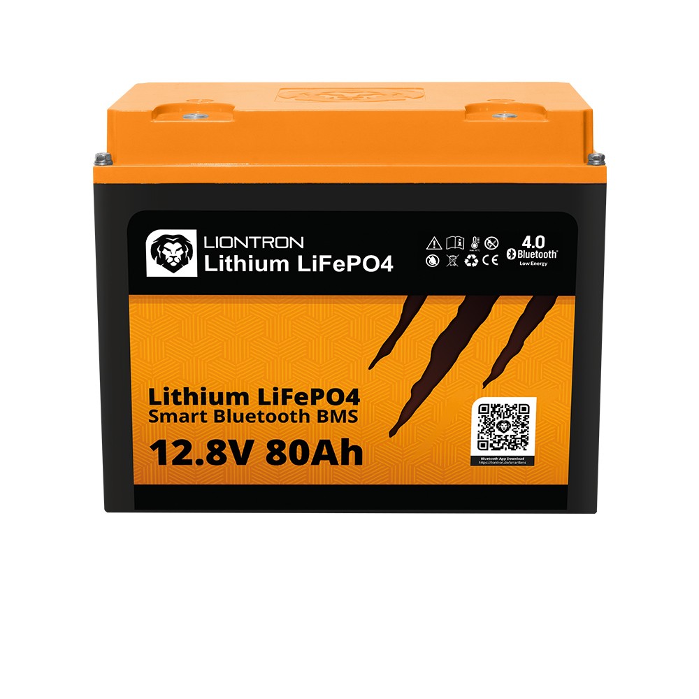 LIONTRON LiFePO4 Akku Smart BMS 12,8V, 80Ah - Vollwertiger Ersatz für 12 Volt Blei-Akkus