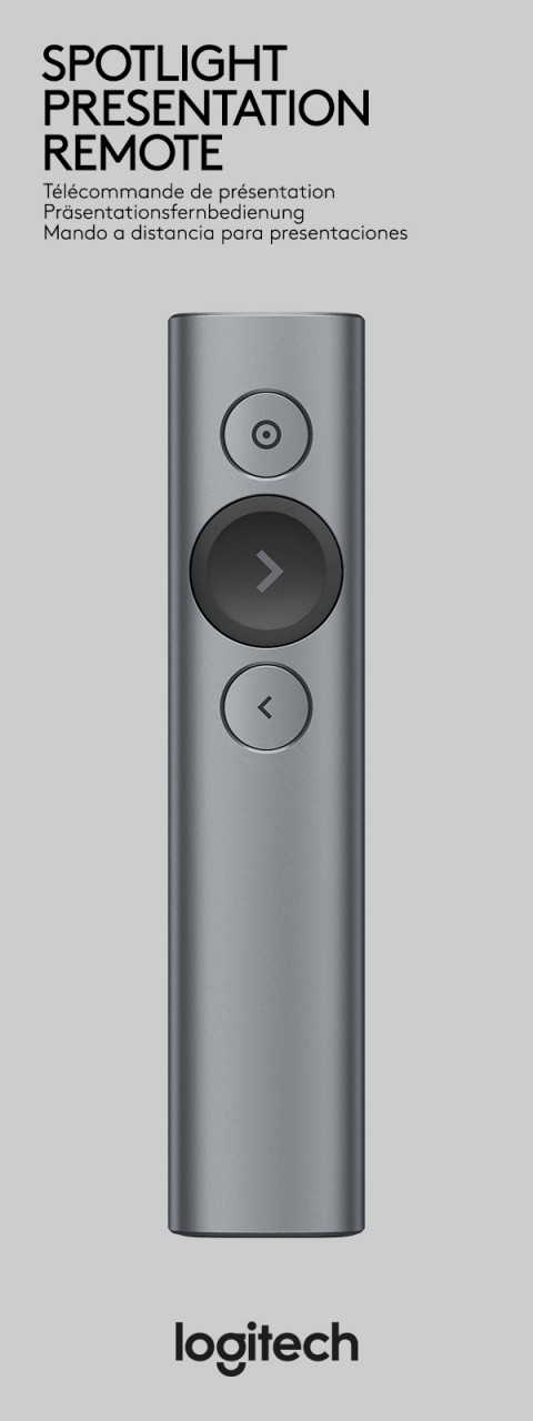 Logitech Presenter Spotlight, Wireless, Bluetooth, grau Gyroskop, 3 Tasten, Akku, Business