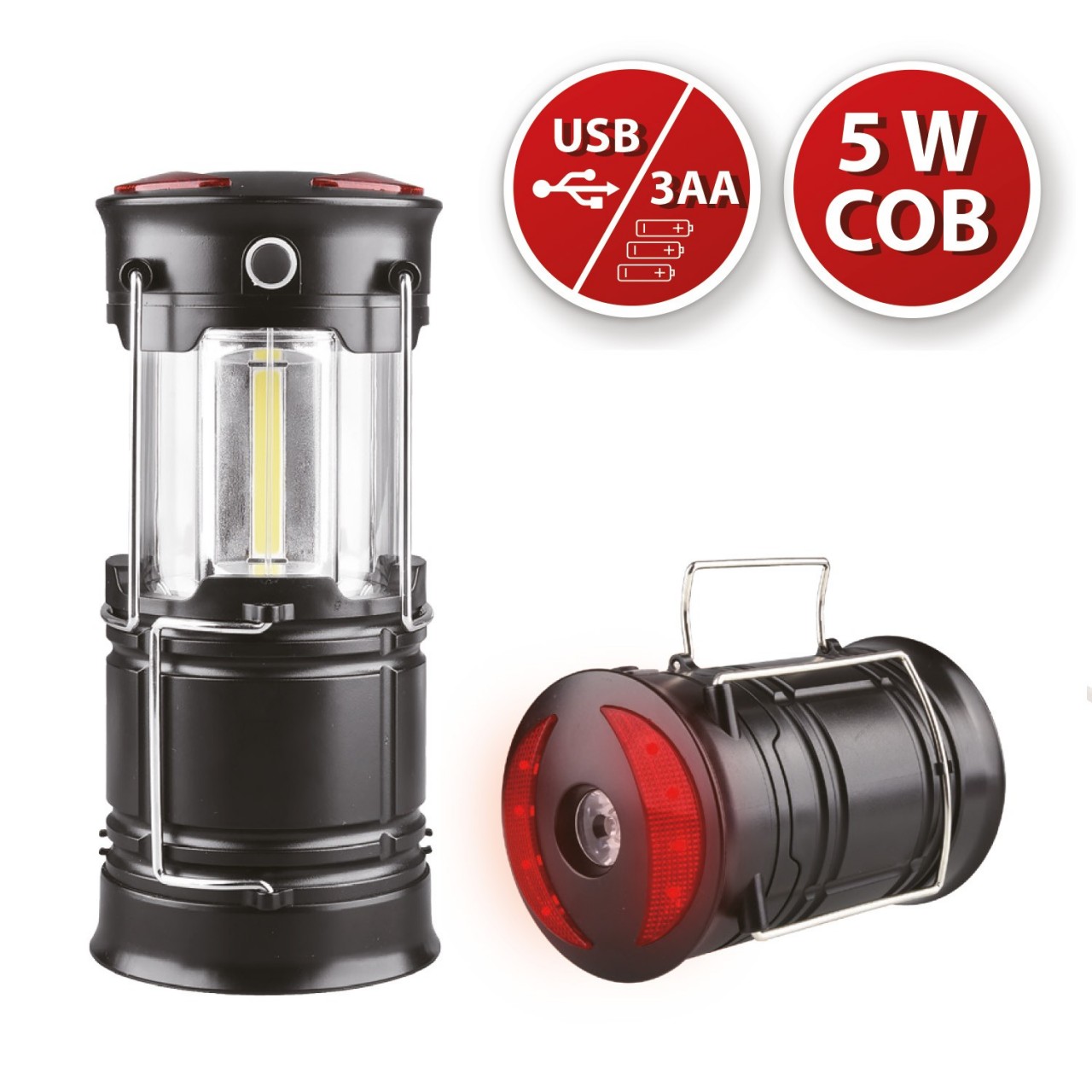 Velamp VADER 5W wiederaufladbare Laterne, ideal für Camping, Outdoor-Aktivitäten