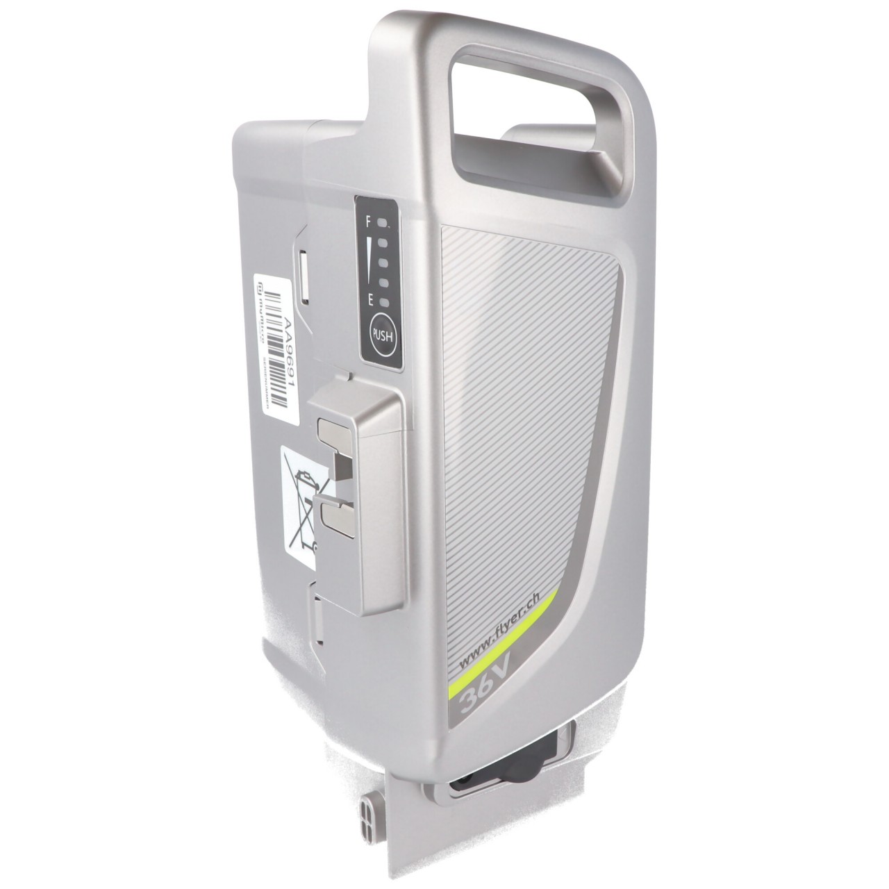 540Wh Flyer NKY467B2 Panasonic Next Generation Akku e-bike 36 Volt 15Ah silber