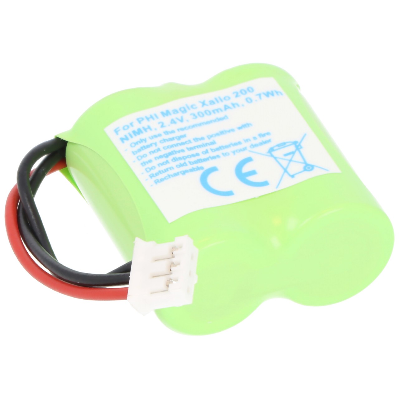 Akku passend für Philips Magic Xalio 200, NiMH, 2,4V, 300mAh