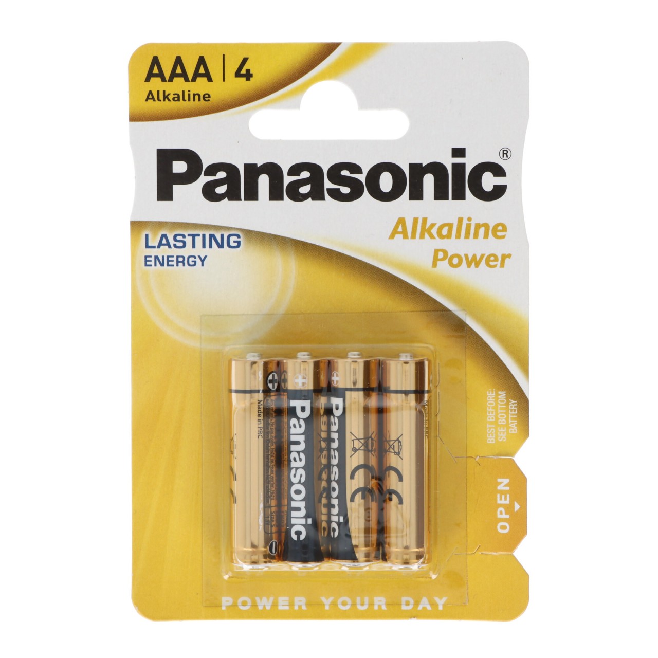 Panasonic Batterie Alkaline, Micro, AAA, LR03, 1.5V Alkaline Power, Retail Blister (4-Pack)