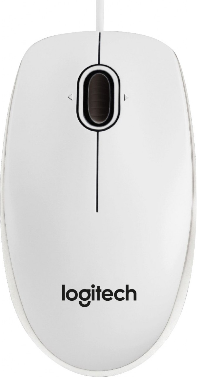 Logitech Maus B100, USB, weiss Optisch, 800 dpi, 3 Tasten, Business