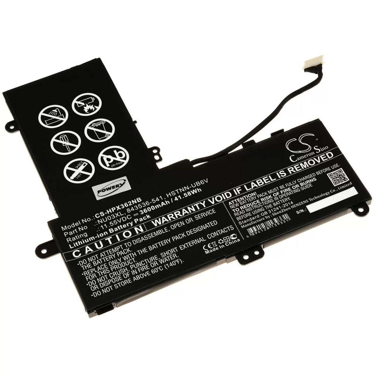 Akku für Laptop HP Pavilion X360 11-U000 / 11-U100 / Typ TPN-W117 - 11,55V - 3600 mAh