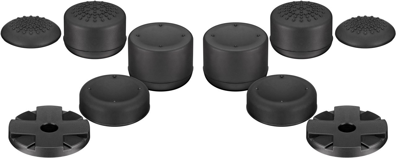 Goobay 10er Set PS5-Controller-Schutzkappen - für PlayStation 5 DualSense™ Controller, 8x Daumengriffe, 2x Kreuztastenkappen, 1x doppelseitiges Klebeband