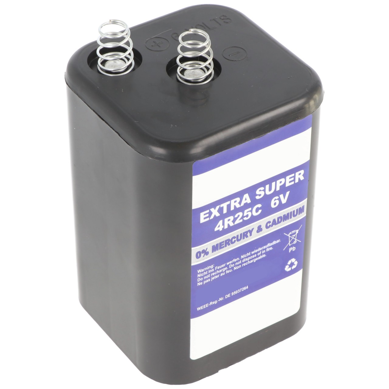 4R25, 430 Blockbatterie, Typ 4R25C Batterie, Lampenbatterie 6 Volt 9500mAh