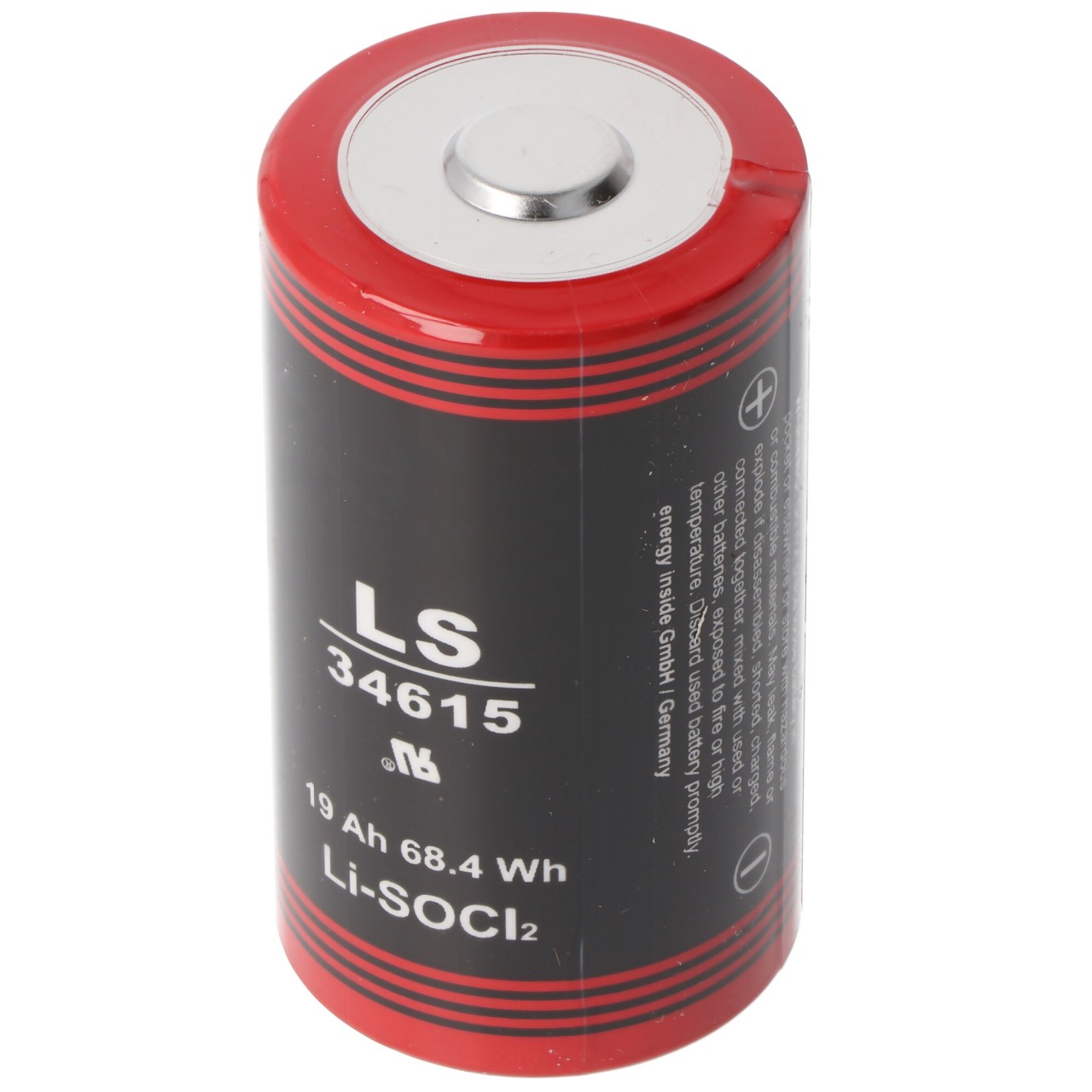 ER34615 Lithium Batterie D Mono 3,6 Volt 19000mAh mit breitem Pluspol min. 0,8cm, max. 11,5mm