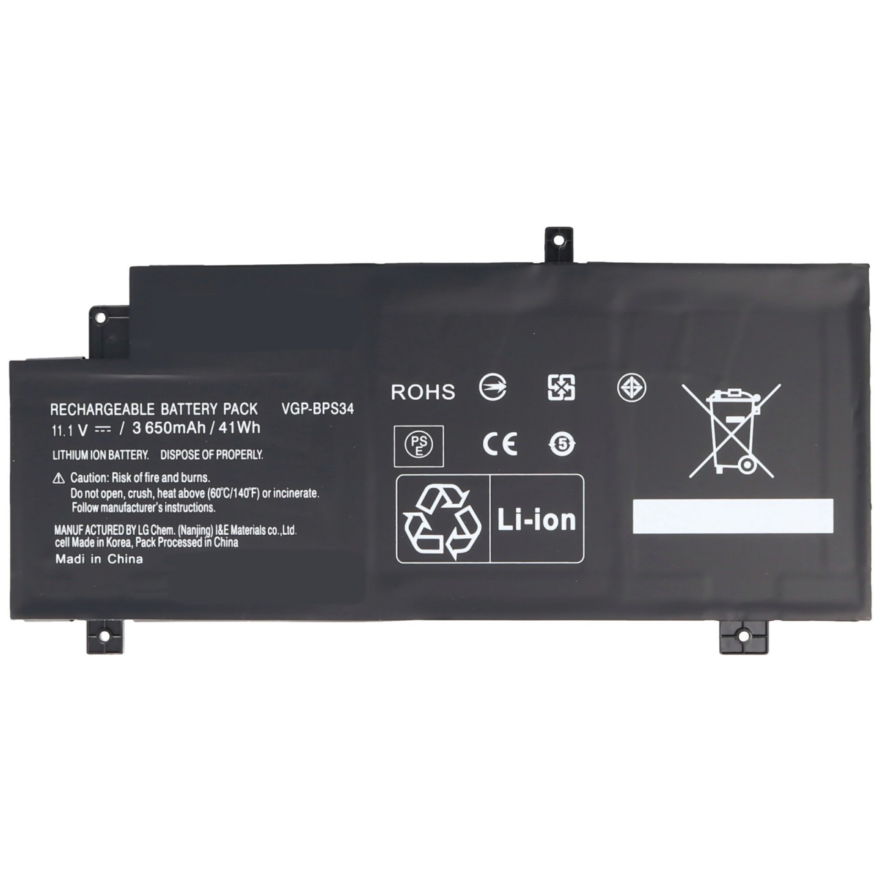 Akku passend für Sony Vaio VGP-BPS34 mit 11,1V und 3600mAh