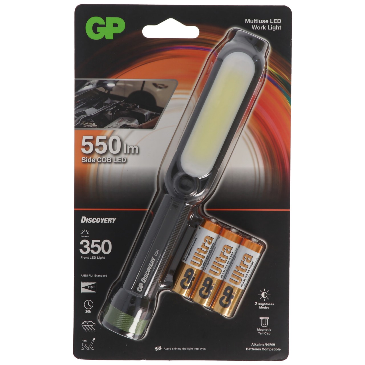 Taschenlampe C34 mi hellen 550 Lumen inklusive 3x AA Mignon 1,5V Batterie